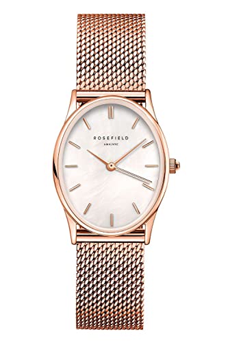 Rosefield The oval Damen Uhr analog Quarzwerk mit Edelstahl Armband OWRMR-OV12