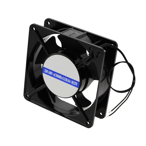 ECSiNG AC 220-240V/0.12-0.14A Ventilador de Refrigeración Ventilador de Refrigeración Del Motor 5 Paletas Ventilador de Refrigeración con Rodamiento de Bolas para Electrónica 120mmx120mmx38mm