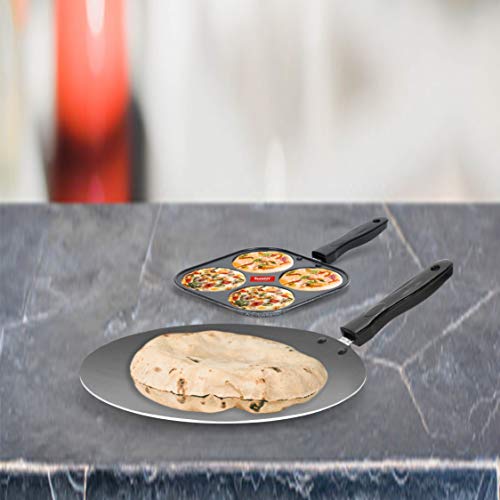 Image of Sumeet NonStick Srebrna Cookware Set (Conceve /Roti Tawa - 28Cm Dia + Mini Multi Snack Maker - 4 Cavity -19.5cm)
