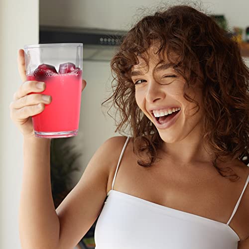 Nuenen 12 Pieces Reusable Plastic Cups Unbreakable Plastic Tumbler Clear Acrylic Glasses Drinkware Dishwasher Safe Plastic Drinking Glasses Reusable Water Glasses Set For Juice Kitchen, 15.9/10.5 Oz #TOP5