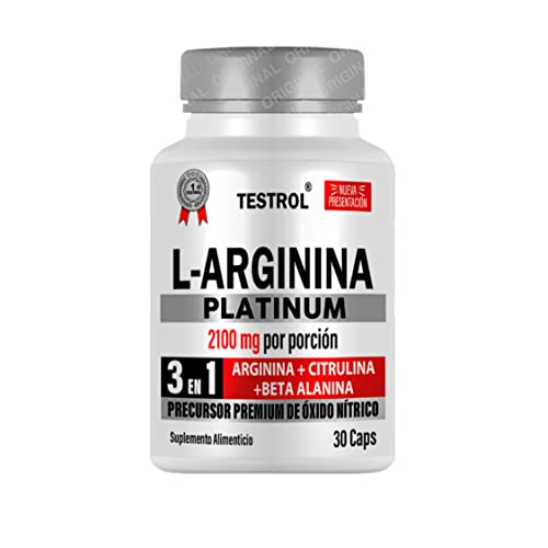 Vitamínicos, Precursor de No2 Óxido Nítrico Puro. L Arginina Platinum 2100mg por porción 3 en 1. Con Arginina, Citrulina y Beta alanina. Bote con 30 cápsulas. 1 unidad....