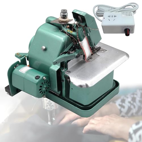 DOZPAL Industrial Overlock Sewing Machine - Metal Frame Serger & Overlock Machine with 3 Stitch Capability & Speed ​​Regulator for Knitted Fabric Jeans Tents & Goods, 3000 Stitches/Minute Green