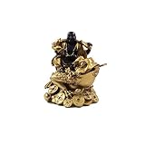 Happy Buddha auf Frosch Deko Figur Feng Shui Statue Buddha Frog Joga Glück Esoterik