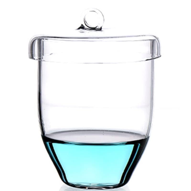 Crisol de cuarzo, con tapa, resistente a la temperatura for calentamiento de laboratorio | Resiste hasta 1100 °C a largo plazo y 1450 °C a corto plazo. transmitancia de luz(10ML 3pcs)