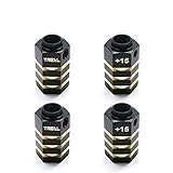 Treal Brass Extended Wheel Hubs Hex Pins Blackening 4pcs-Set for Traxxas TRX-4 RC Car +15mm