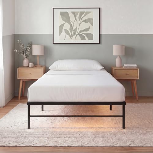 Image of Zinus Rumi Heavy Duty Metal Platform Bed Frame, RGB LED Lights, Twin | 1800 lbs Capacity, Reinforced Steel Construction, Mood Setting LED Lights, Underbed Storage Space, No Box Spring Needed