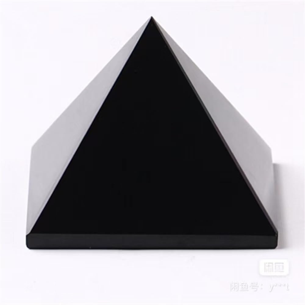MKNAZ Full of Texture Natural Obsidian Pyramid Living Room Triangled Black Crystal Point Reiki Stone Ornaments Desktop Decor (Size : 5cm)