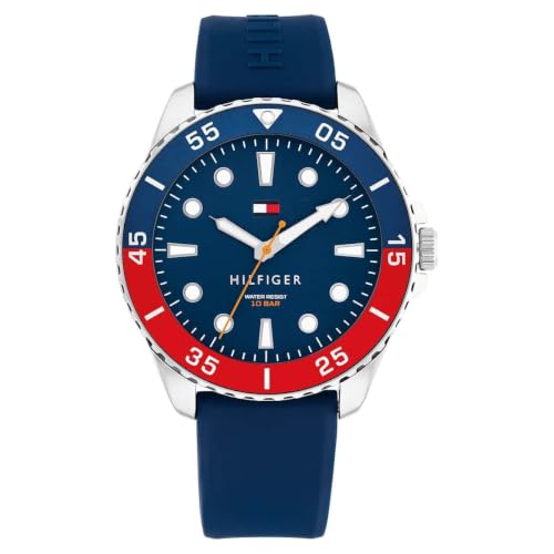 Image of Tommy Hilfiger Oceanic Quartz Analog with Blue Dial Blue Silicone Strap Watch for Men - TH1792200