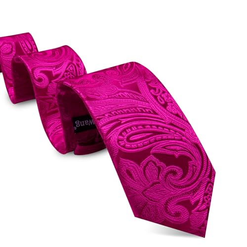 Image of Barry.Wang Men Ties Paisley Woven Silk Necktie Set with Pocket Suqare Cufflinks Formal