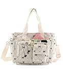 PainZieteg Bow Tote Bag, Multi Pocket Women Crossbody Handbags Corduroy Purse Work Travel (Bow Print)
