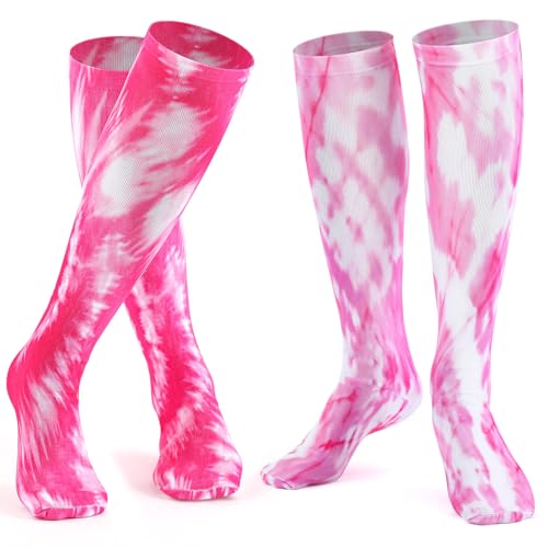 Image of Geyoga 2 Pairs Tie Dye Socks, Soccer Socks Kids