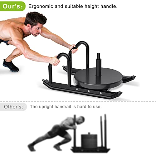 Kipika Weight Sled, Workout Sled, Fitness Strength Training Sled, Speed Training Sled For Training Outdoor, Improves Speed And Muscle Strength, Suitable For 1" & 2" Weight Plate, Black #TOP1