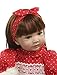 Angelbaby Cute Reborn Silicone Toddler Dolls Girls Brown Eyes Open Real Looking Confortable Touch Weighted 24 inches Newborn Baby Dolls Toys with Red Dress
