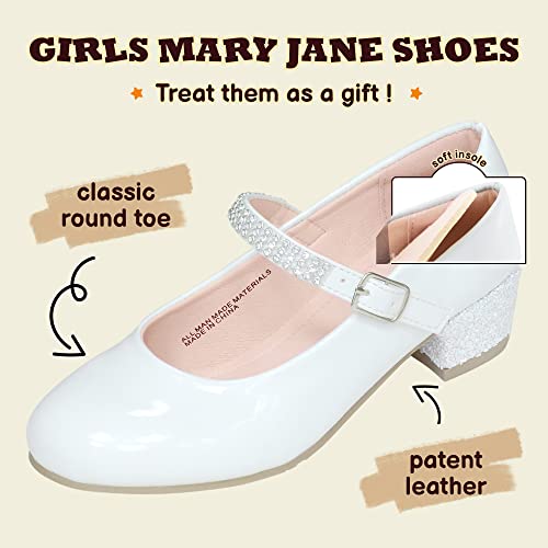 Girls Dress Shoes Mary Jane Shoes for Girls Low Heel Flower Girl Shoes for Wedding Party School Princess Shoes3