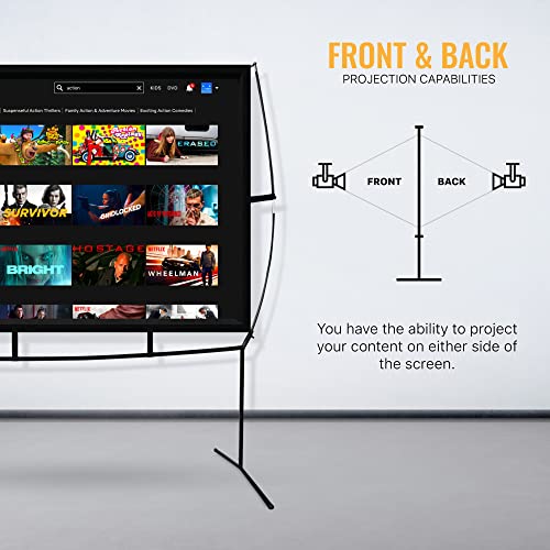 Khomo Gear Portable Projector Screen - 100 Inch Projector Screen With Stand - Outdoor And Indoor Projector Screen For Movie Nights, Home Theatre, And Presentations - Front And Rear Projection Screen #TOP4
