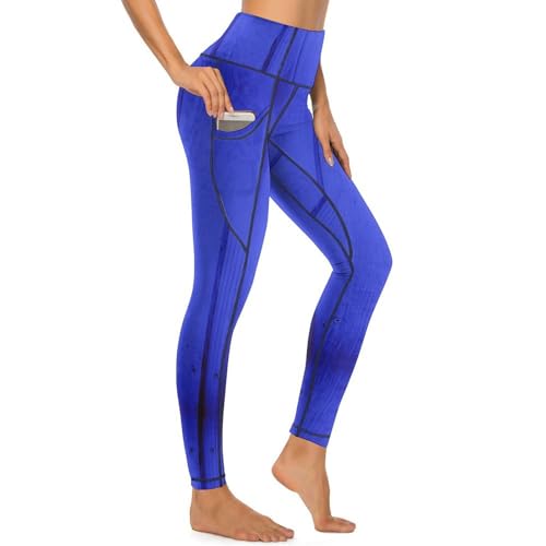 Legging d'entraînement bleu foncé pour femme avec poches de gym