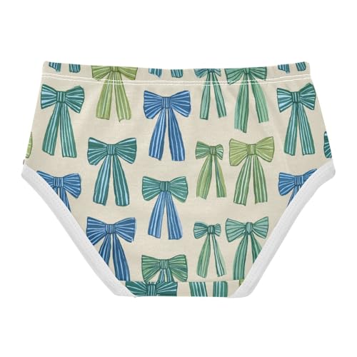 Wusikd Blue Green Bows Girls' Underwear Cotton Girls Briefs Soft Toddler Underwear 2T2