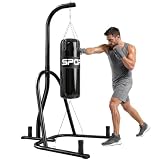 SPORTNOW Sacco da Boxe con Supporto per Adulti, Catena a 360°, Base Acciaio