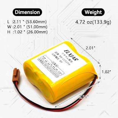 (4-Pack) BR-CCF2TH 6V Lithium Replacement Battery for Fanuc oi Mate Model-D, Panasonic Controls, PLC Computer Ge Fanuc A06 Series A98l-0001-0902, BR-CCF2TE CNC Coaster (Cutler Hammer), Brown Connector