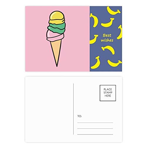 Jeu de cartes postales crème de banane pour écrire un merci après un anniversaire ou une fête