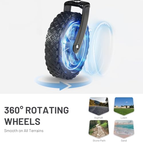 TIMBER RIDGE Festival Trolley on Wheels, 200L Folding Camping Trolley Wagon with Adjustable Handle & Cup Holder, Foldable Heavy Duty Wagon Cart for Outdoor Garden Picnic Shopping 100KG Capacity