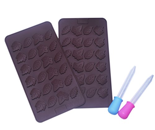 2 Psc 24-Cavity Leaf Shape Silicone Mold For Making Soap, Candle, Candy, Chocolate For Halloween Thanksgiving #TOP8