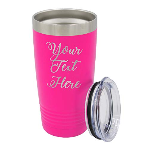 Customized Personalized Stainless Steel Travel Tumbler with Lids and Straws - Engraved Double-Wall