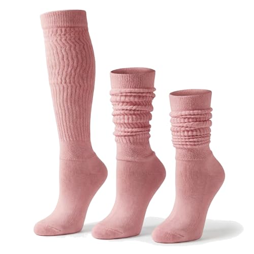 AWS/American Made 3 Pairs Heavyweight Slouch Socks for Women, Cotton