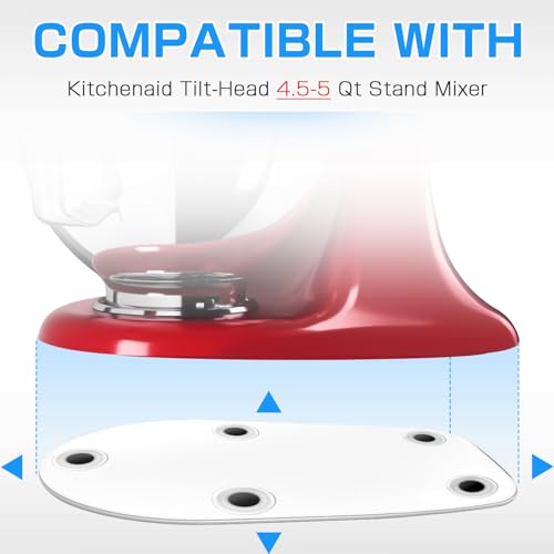 Sipnore Mixer Slider Mat for KitchenAid Stand Mixer 4.5-5 QT, Transparent Acrylic Appliance Sliding Tray Mixer Mover Slider Mat for Kitchen aid Ice Cream Attachment KitchenAid Mixer Accessories