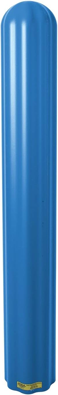 Eagle Bollard Covers for 8 Inch Poles - 56" Tall, Durable Fluted HDPE Plastic - Trimmable Blue Bollard Post Sleeve for Parking Lots, Warehouses, and Loading Docks, 1738BL