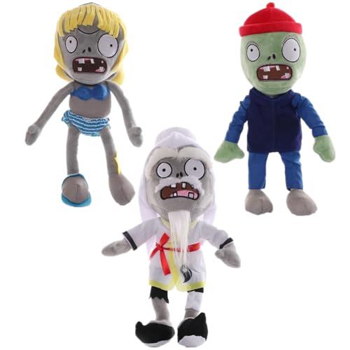 JHESAO 3PCS Plants and Zombies Plush Toys Normal Zombies PVZ Plushies 1 2 Stuffed Soft Doll Zombies New