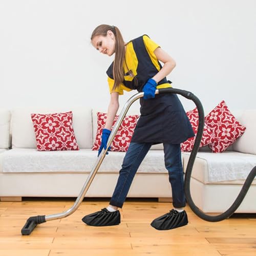 2 Paare Schuhüberzieher,Überziehschuhe,Schuhüberzieher Mehrweg,Schuh Überzieher,Überschuhe,Rutschfeste,Waschbar,Staubschutz,für Regen,Schneetag,Strand,für Erwachsene Unisex-Schwarz