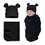 Black(swaddle&hat)