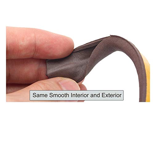 Image of PRUGNA 33Ft Door Seal Weather Stripping, Window Rubber Seal Strip Self Adhesive Foam Tape for Door Window Gap and Wind Blocker, 3 /8-Inch x 1 /4-Inch x 33-Feet, 2 Tapes (Brown)