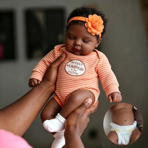 Muñeca Reborn Bebé Negra Vinilo 20 Pulgadas Realista miniatura 1