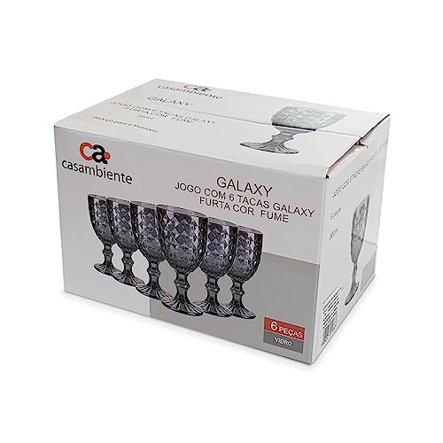 Jogo de Taças de Vidro Transparente Furta-Cor Galaxy 360ml 6 peças - Casambiente