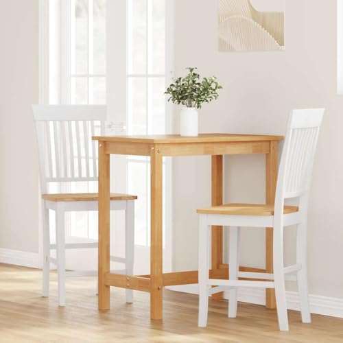 Chaises hautes de bar bois blanc avec dossier Mangloder lot de 2 hévéa - 4