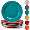 ZAROCRUS 6-Piece Melamine Dinner Plate Set – 11-Inch Rustic Plates, Unbreakable & Dishwasher Safe, Assorted Colors For Indoor/Outdoor Use - View #2