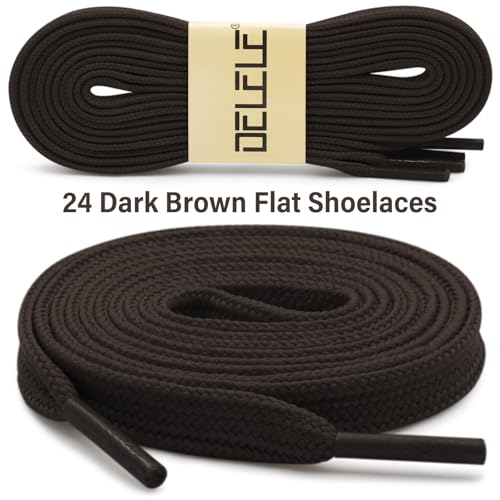 Image of DELELE Solid Flat Shoelaces Hollow Thick Athletic Shoe Laces Strings 2 Pair