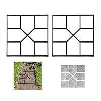 Relaxdays Pflasterform, 2er Set, Pflaster & Gehwege, Schalungsform, Garten, Beton Gießform, HBT: 4x40,5x40,5 cm, schwarz