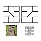 Relaxdays Pflasterform, 2er Set, Pflaster & Gehwege, Schalungsform, Garten, Beton Gießform, HBT: 4x40,5x40,5 cm, schwarz