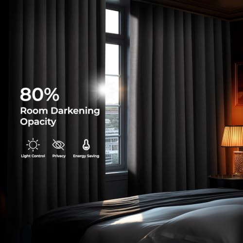 Image of HPD Half Price Drapes Grommet Linen Curtains 96 Inches Long Room Darkening Curtains for Bedroom & Living Room (1 Panel), 50W x 96L, Clay