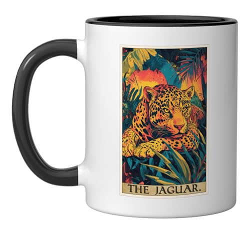 Jaguar Tarot Card Jaguars Jaguar Ceramic Mug, Black/White