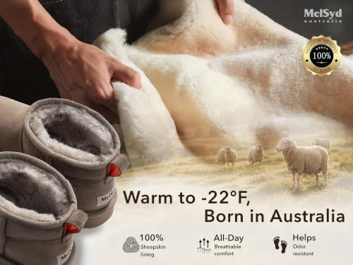Image of 100% Sheepskin Mini Boots with Arch Support Options: Warm to -22F