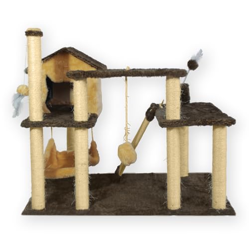 Arranhador Playground Casa Gatos Grande Modular Gatil Bege
