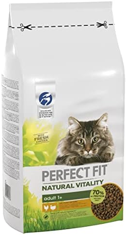 Perfect Fit Natural Vitality Dry Cat Food Adult 1+ - Complete Dry Food for Adult Cats from 1 Year Old, Rich in Chicken and Turkey – 6 kg (Pack of 1)