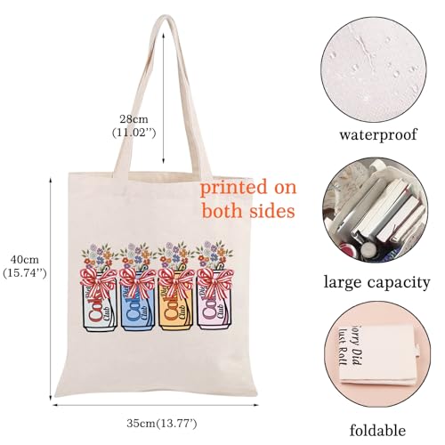 Image of JNIAP Drinks Pink Bow Coquette Tote Bag Drinks Wild Flowers Grocery Bag Soda Drinks Lover Gift (Co)