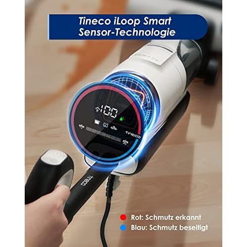 Bild 3 Tineco Floor ONE S5 STEAM Smart Nass-Trocken-Staubsauger, Nass Trockensauger mit LED Anzeige iLoop Selbstreinigung Wischsauger Dampfreiniger für Hartböden, Klebrige Verschmutzungen