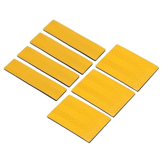 PATIKIL Reflective Patch 1x4 2x3, 7 Pcs Hook & Loop Fastener Safety Appliques for Night Sportsperson Worker Hiker, Dark Yellow