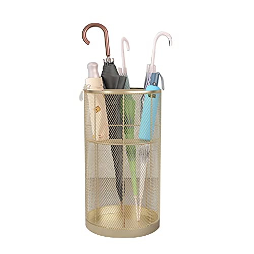 Seau à parapluie doré 30x50cm pour ranger cannes et modèles courts